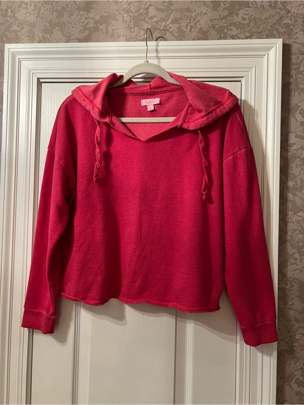 Colsie Bright Pink Hooded Pullover Sweatshirt